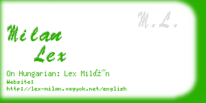 milan lex business card